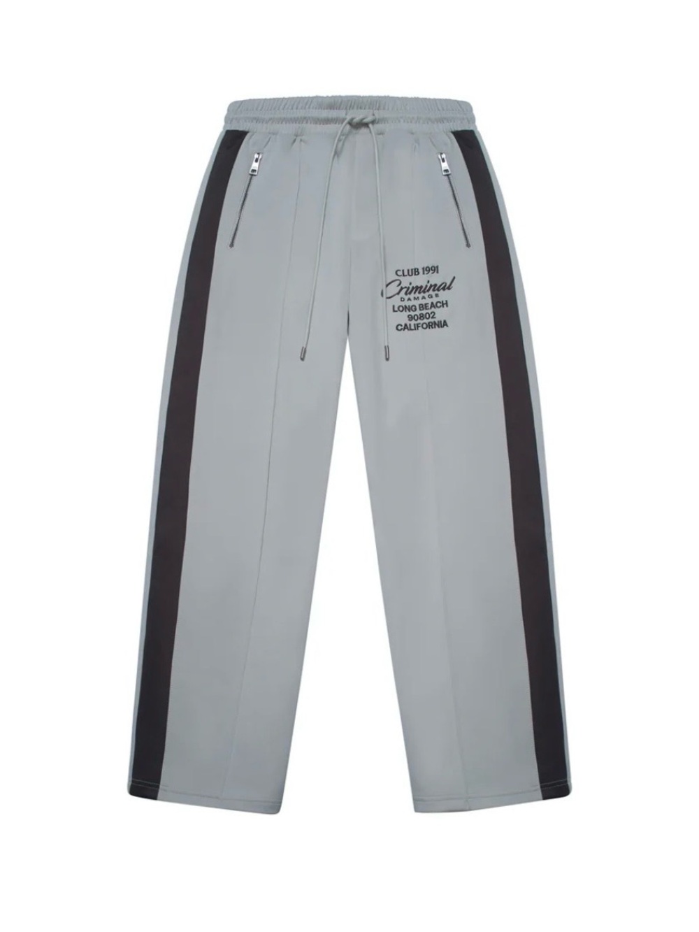 CRIMINAL DAMAGE Gray Pin Tuck Track Pants Size XL